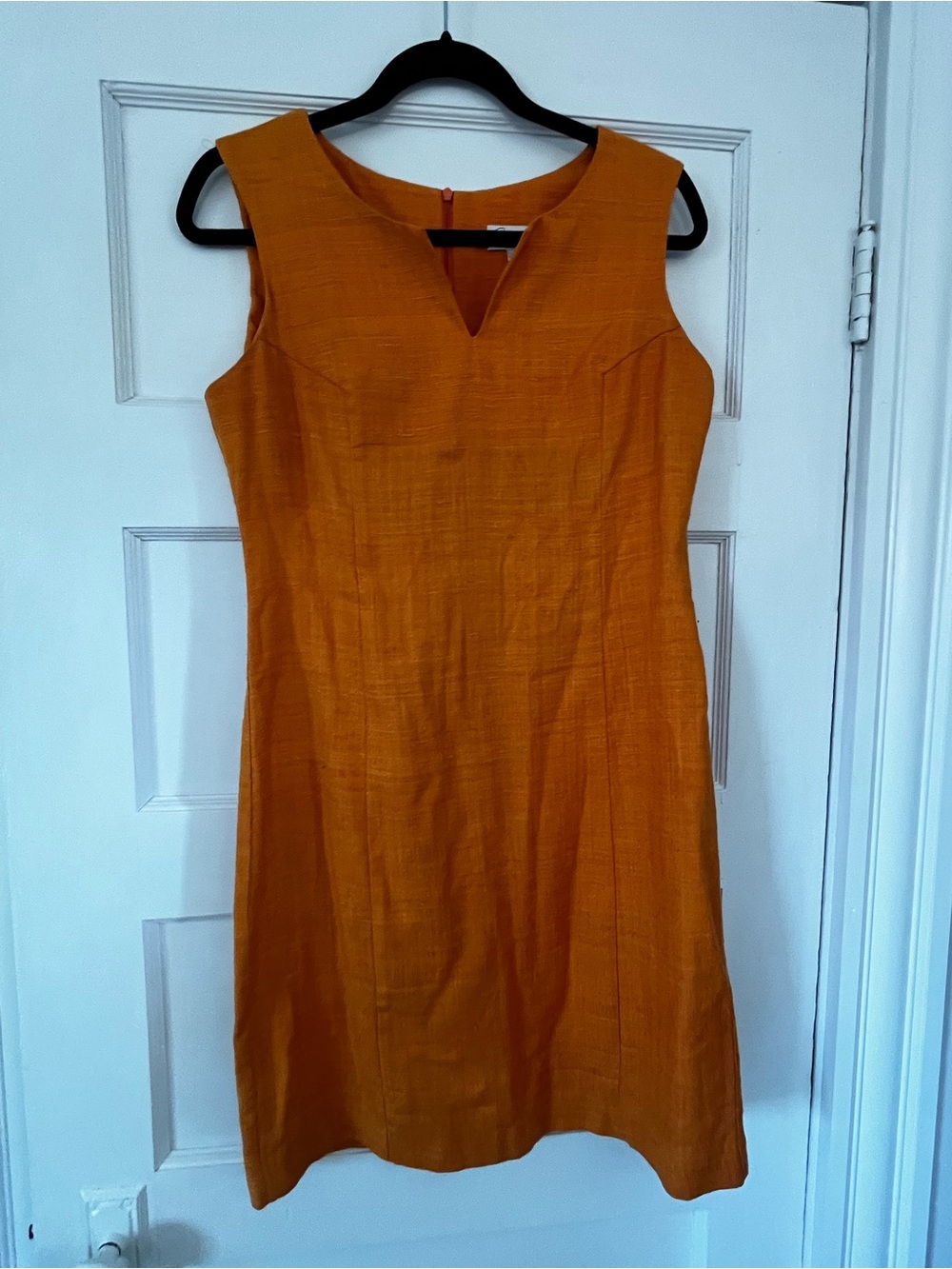 Amy Matto Sleeveless Orange Sheath Dress - Elegant Women's Dress